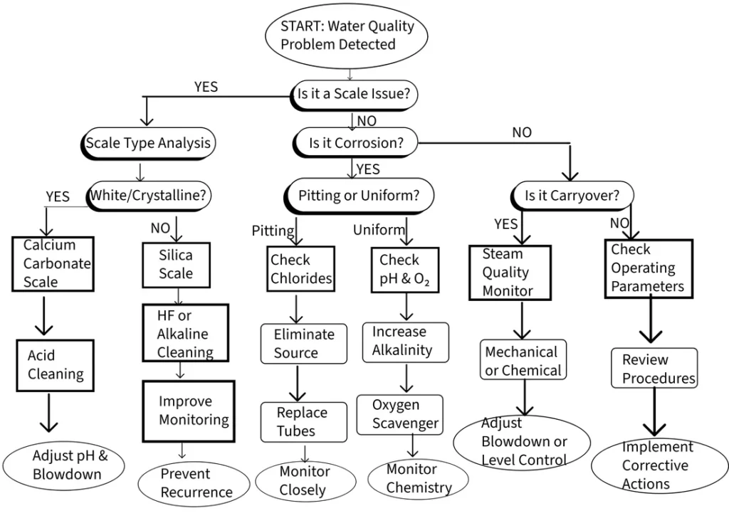 Boiler Water Treatment Troubleshooting Flowchart